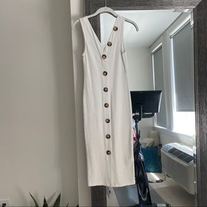 H&M White Button Down Midi Dress